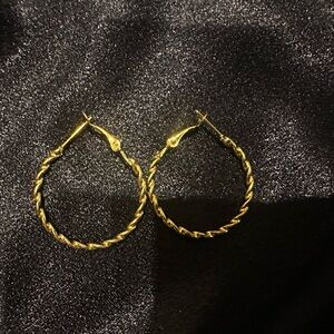Elegant Gold Twisted Hoop Earrings